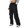 thumbnail image 1 of Pantalones cargo versátiles de mujer con pierna recta: múltiples bolsillos, poliéster, comodidad para el día a día, durabilidad para todas las estaciones, 1 of 5
