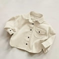thumbnail image 2 of LYHaoo Child Boys Girls Shirt Long Sleeve Toddler Kids Gentleman Lapel Button Tops Basic Comfort Tees Sizes 3-4 Years Beige, 2 of 6