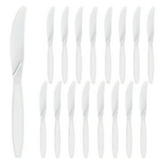 Party City Disposable Plastic Knives, 16 Count (White) - Go Brightly Heavy Duty Classic Reuseable Plastic Knife - Premium Party Supplies Cutlery