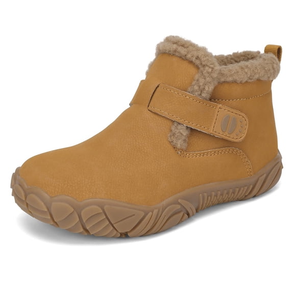 Kids Wide Toe Box Winter Boots, Fleece-Lined Outdoor Shoes for Boys and Girls