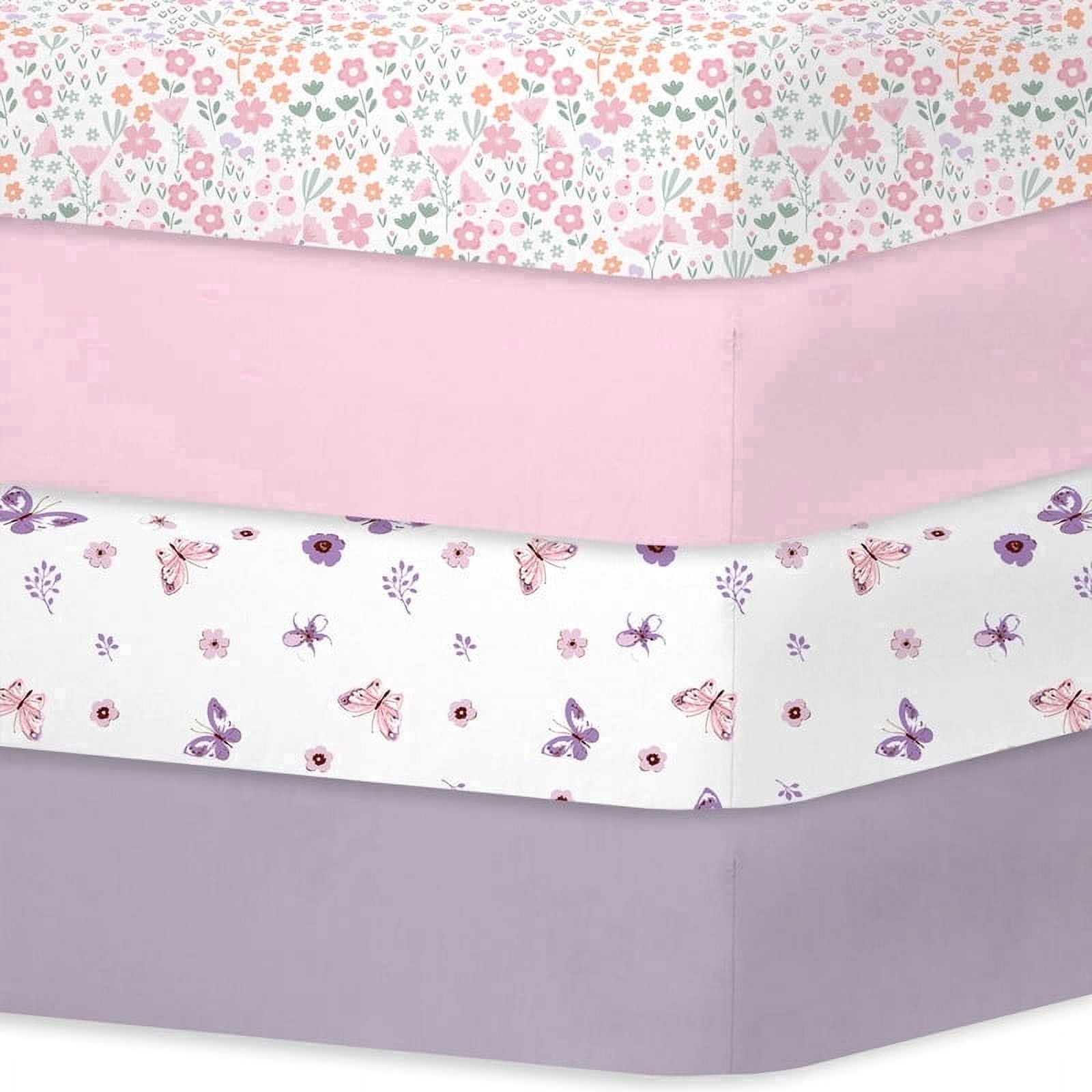 Little Grape Land Crib Sheets 4 Pack For Girls photo 1