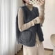 thumbnail image 4 of Chaquetas y abrigos casuales sin mangas y sin capucha para mujer, abrigo de bolsillo, chaqueta corta de invierno sin mangas de polar con botones, abrigo liso para mujer, 4 of 8