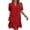 Red(Womens Dresses), variant on GUACER Mini Dress for Women Short Sleeve Button Down V Neck Collar Dress Casual Summer Ruffle Hem Loose Dresses