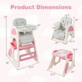 thumbnail image 3 of Gymax Convertible Baby Tall Chair 2-Tier Food Tray Feeding Chair for 18+ Month Olds, 3 of 10