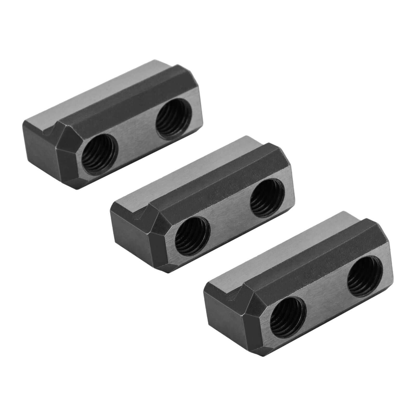 3PCS T Nuts Set Jaws T-nuts With 6 M10 Bolts For 6" Hydraulic 3-jaw Hollow Chuck