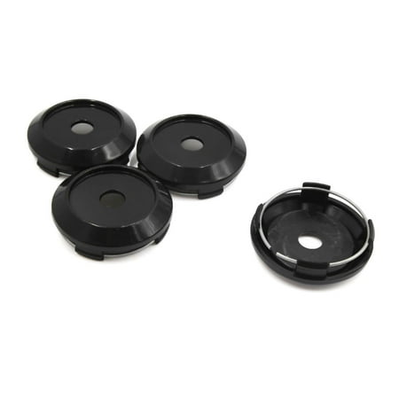 Auto Hub - 4pcs 64mm Dia Black 4 Lugs Plastic Auto Car Hub Cap Rim Center Wheel Covers
