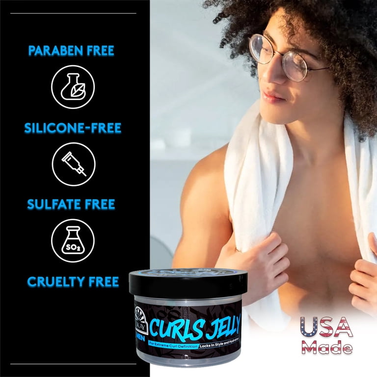 OKAY Men's Curl Jelly Styling Hair Gel, Curl Definer and Enhancer