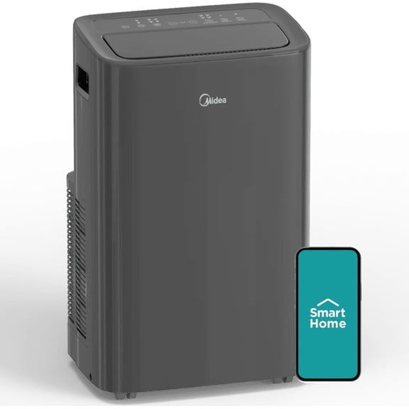 Restored Midea MAP10HS1XWGRFR 10000 BTU Portable Air Conditioner with Heat, Gray (Refurbished)