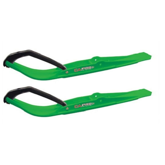 Pair of Green C&A Pro RAZOR 6" Snowmobile Skis W/Black C&A Loops