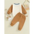 thumbnail image 5 of Baby Boys Clothing Sets 3M 6M 12M 18M 2Y Children Sweatshirt Kids Clothes Baby Contrast Color Long Sleeve Pullover Tops+ Pant Suits 2pcs, 5 of 10