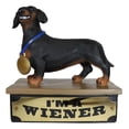 thumbnail image 3 of Award Trophy Dachshund Puppy Dog With Gold Medal Standing On Stage Figurine, 3 of 6