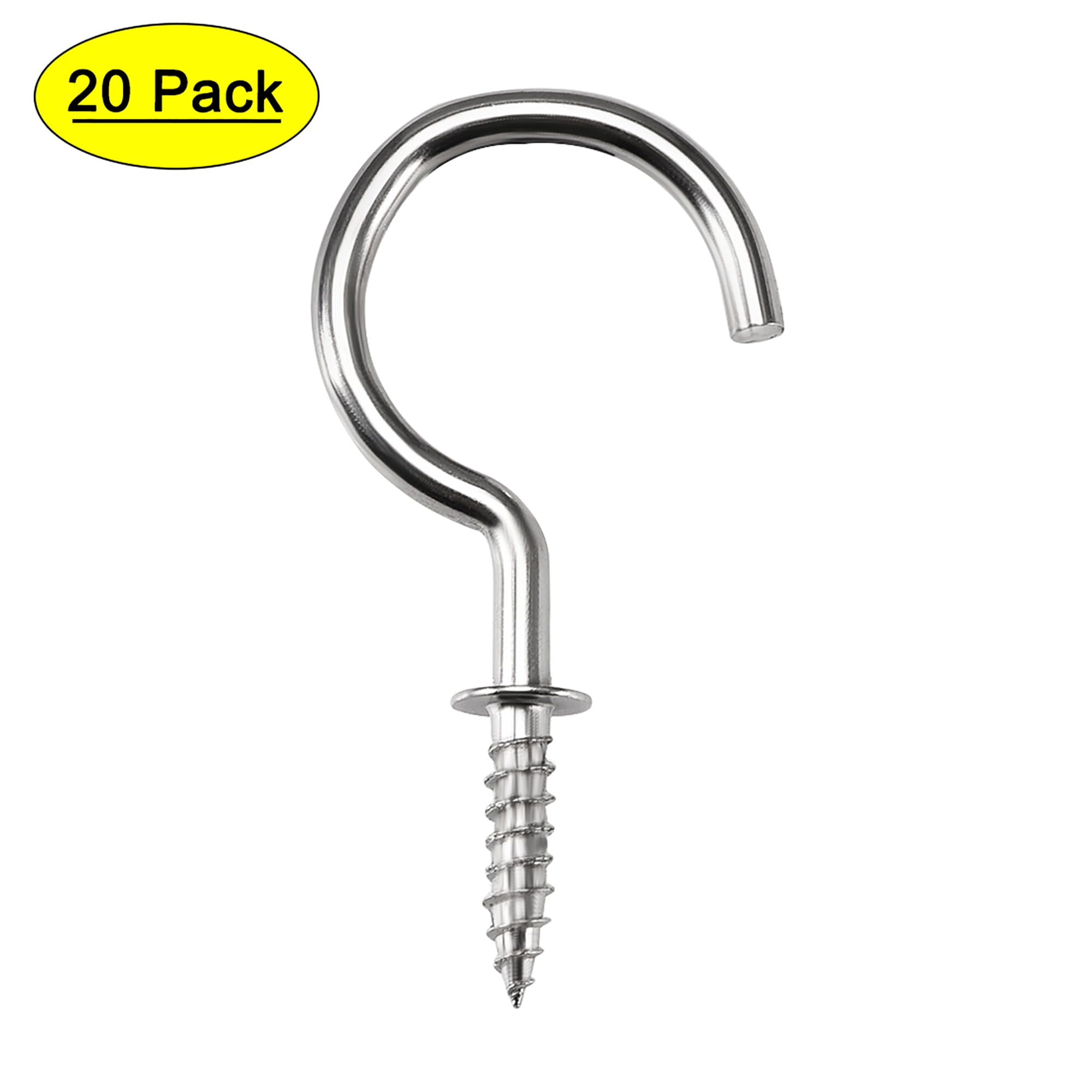 Uxcell 1.8" Small Screw Eye Hooks Self Tapping Screws Carbon Steel