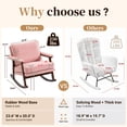 thumbnail image 2 of Legahome Nursery Rocking Chair, Teddy Upholstered Rocking Accent Chair with 23.6"Extra Wide Seat, Thick Cushion and Solid Wood Frame, Modern Accent Glider Rocker for Living Room, Reading Room, Pink, 2 of 8