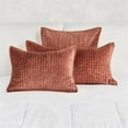 thumbnail image 3 of Pemberly Row 20x36" Velvet and Solid Cotton King Sham in Terracotta Orange, 3 of 6
