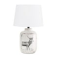 thumbnail image 1 of Simple Designs Rustic Deer Buck Nature Printed Ceramic Farmhouse Accent Table Lamp with Fabric Shade, 1 of 8