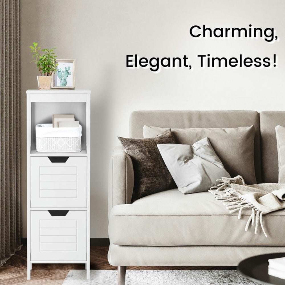 Finihen Bathroom Storage Cabinet, Bathroom Floor Cabinet, Floor Cabinet Multifunction Storage Rack Stand Organizer, for Bathroom, Living Room, Bedroom, Kitchen, White Finihen Bathroom Storage Cabinet, Bathroom Floor Cabinet, Floor Cabinet Multifunction Storage Rack Stand Organizer, for Bathroom, Living Room, Bedroom, Kitchen, White