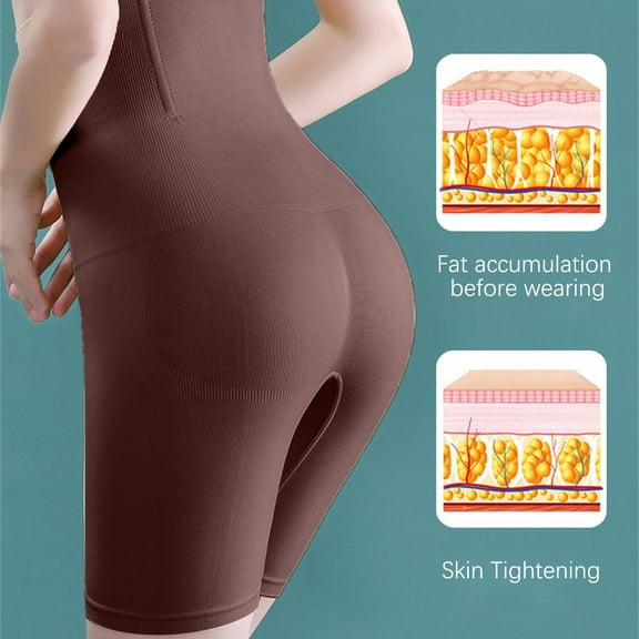 EQWLJWE Shorts for Ladies Body Shaper Abdominal Lifter Hip Shaper High Waist Stretch Slimming Body Shapewear Shaping Pants for Postpartum Brown