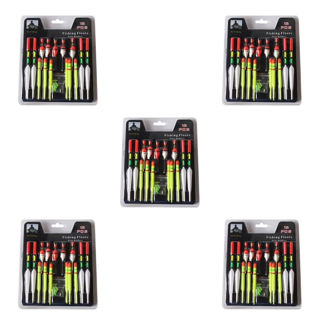 pitrice Lot de 15 Accessoires de Pêche à la Ligne Bouée en Plastique pour Extérieur Opération Simple Fluctuation 5Ensemble