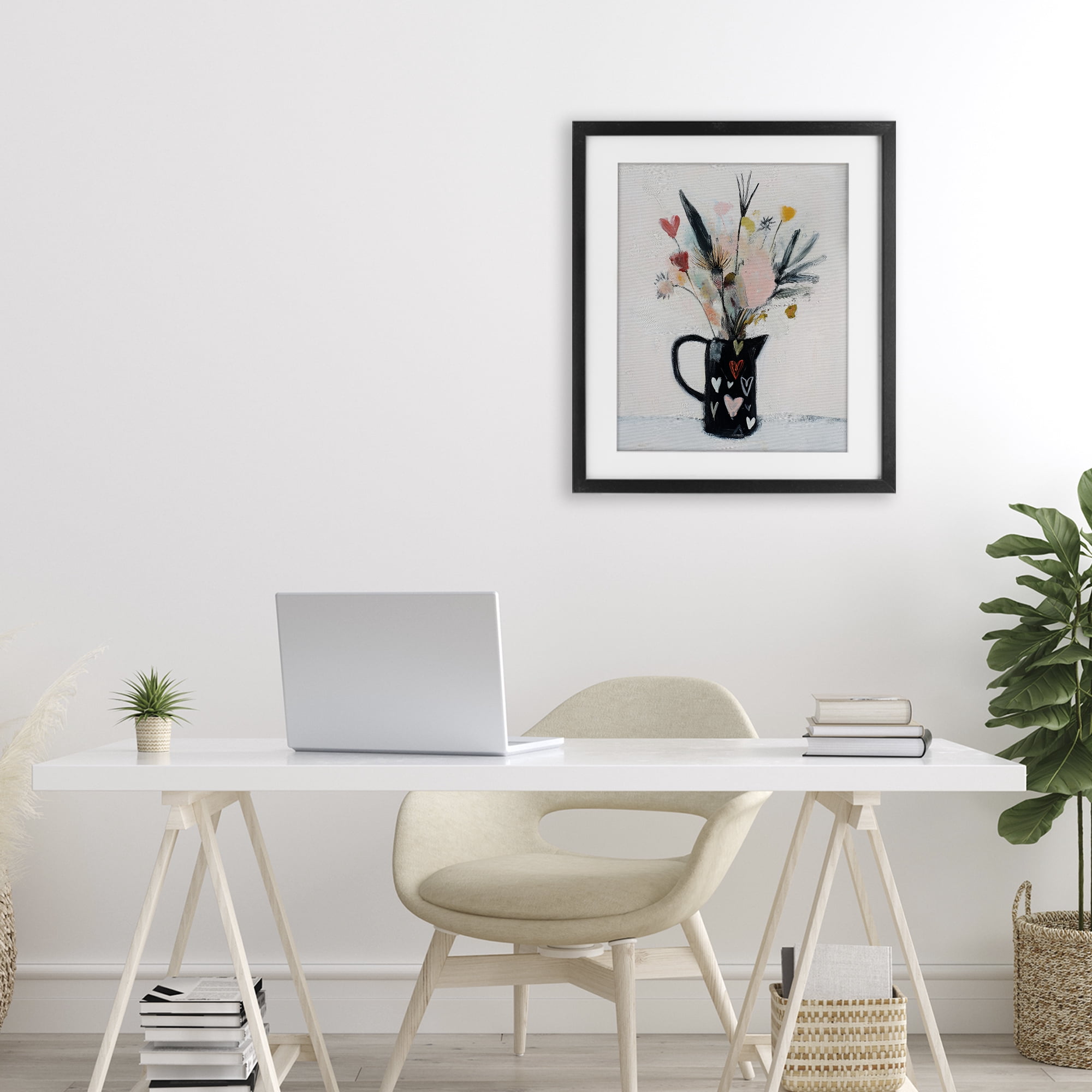Stupell Industries Vase Of Abstract Time Black Framed Print Under Glass, design by Svetlana Aleynikova