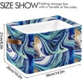 thumbnail image 3 of Coolnut Colorful Marble Texture Foldable Canvas Storage Bin, Sturdy Fabric Storage Basket with Handles, Storage Cube Box for Organizing Shelf Nursery Toy Closet 2PCS#102 Home Decor, 3 of 7