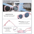 thumbnail image 4 of Gafas de Sol COCOSAND para Bebés, Polarizadas, Flexibles, Estilo Ojo de Gato Rosadas, 0-2 años, 4 of 7