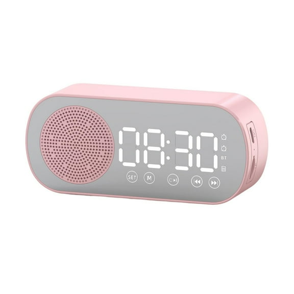 Mosey Wireless Speaker High Fidelity Multifunctional Rechargeable Bluetooth5.0 Stereo Speaker Clock Dual Alarm for Home