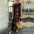 thumbnail image 3 of Robe Maxi Kaftan Bohème Sans Manches en Coton et Lin pour Femmes, Longues Robes pour Dames, Nouvelle Robe Chemise Vintage Décontractée Ample pour Femme, Vacances, 3 of 5