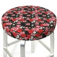 thumbnail image 3 of Rateoe Rose Flowers Pattern Round Bar Stool Seat Covers,Washable Stool Cushion Slipcover Elastic Bar Chair Covers for 12-14 Inch Chair -14 inch, 3 of 7
