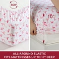 thumbnail image 6 of Beatrice Home Fashions, Whimsical Print 3PC Sheet Set, Twin, Flamingo Pink, 6 of 6