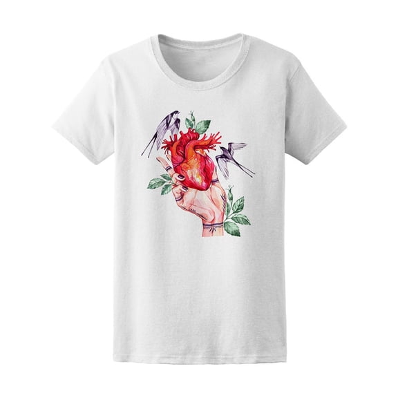Anatomic Heart Leaves & Swallows Tee Women's -Image by Shutterstock