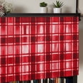 thumbnail image 5 of Red Plaid Rod Pocket Curtain Valance, Modern Art Checkered Farmhouse Farmhouse Window Valance for Living Room, Bedroom, Kitchen 42"W x 12"L, 5 of 9