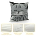 thumbnail image 4 of Patifu Happy Sleepy Kitty Print Cat Soft Throw Pillow Cover Cushion Cover decor for Sofa Couch Bed  Kitty Lover,Cat Lover Gifts, Funny Cat Pillow Cover, Cat Mom Gifts for Women, Gifts Cat Lady 18x18in, 4 of 5