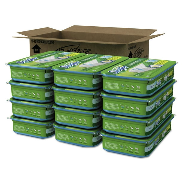 Swiffer Sweeper Wet Cloths - Disposable - Green - 144 / Carton Swiffer Sweeper Wet Cloths - Disposable - Green - 144 / Carton