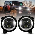 thumbnail image 2 of Pre-Owned Fieryred 9" LED Halo Angel Eyes Headlights for Wrangler JL 2018-2021, 2 of 9