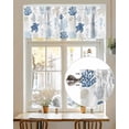 thumbnail image 5 of Blue Grey Coastal Kitchen Valances for Windows Ocean Animals Pattern Valance Curtains&nbsp; for Kitchen /Living Room/Bedroom/ Bathroom Decor, 42"x12 " ,Rod Pocket 1 Panel,, 5 of 7