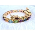 thumbnail image 4 of 925 Silver Multi Gemstone Oval Tennis Bracelet Yellow Gold Over Sterling Silver, Anniversary Gift, Girlfriend Gift, Birthday Gift, 4 of 4