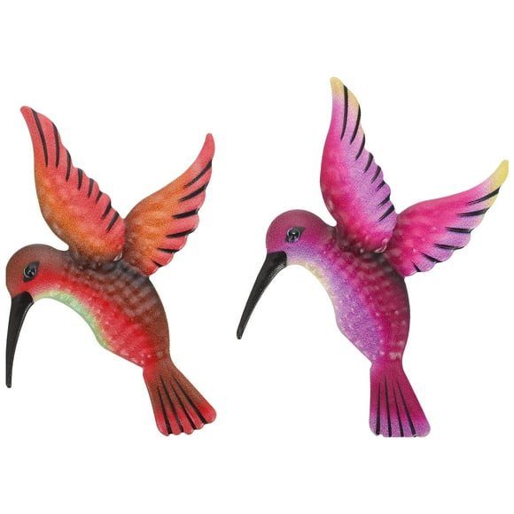 2Pcs Metal Hummingbird Wall Decor Iron Bird Shaped Decorative Wall Hanging Adornment