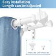 thumbnail image 2 of Urbanest Pila Flat Button 1" 5/8" Double Drapery Curtain Window Rod Set - 48" to 84", White, 2 of 6