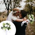 thumbnail image 6 of Wedding Bouquets for Bride Bridesmaid Bouquet Champagne Artificial Roses Flowers for Wedding Valentine's Day Church Home Decoration, 6 of 7