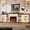 A#White & Brown, variant on Holliwill Modular 135" Fireplace TV Stand with 30" Electric Fireplace & LED Lights & Charging Station, with Color-Changing Flame, Modern Farmhouse Entertainment Center for Living Room, White & Brown