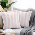 thumbnail image 2 of Throw Pillow Covers 24x24 Inch Set of 2, Pink Striped Waterproof Outdoor Pillow Covers, Modern Thin Line Vertical Stripes Decorative Cushion Pillowcases for Couch, Sofa, Bed, Garden, Patio, 2 of 9