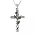 thumbnail image 6 of HOOUN Fashion Cross Silver Chain Necklace Pendant Men/Women Rose Flower Jewelry-Silver, 6 of 8