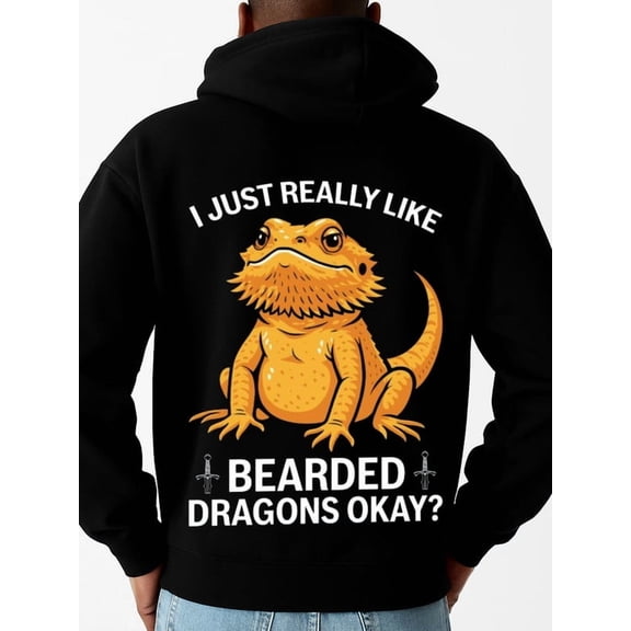 Bearded Dragon Lovers funny humor Comfy Loose Drawstring Trendy Hooded Pullover sweater hoodie black vintage work Fashion Unisex Shirt Printed tshirts Classic Unisex Shirt Crewneck tshirts