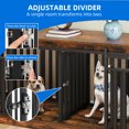 thumbnail image 5 of Dextrus 71" Dog Crate Furniture with 4 Dog Bowls for 2 Dogs, Heavy Duty Wooden Dog Kennel Crate TV Stand - Rustic Brown, 5 of 10