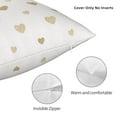 thumbnail image 5 of YFYANG Square Decorative Throw Pillow Case (Without Pillow Insert), Golden Heart Pattern Bedroom Sofa Car Cushion Cover, 12"x12", 5 of 9