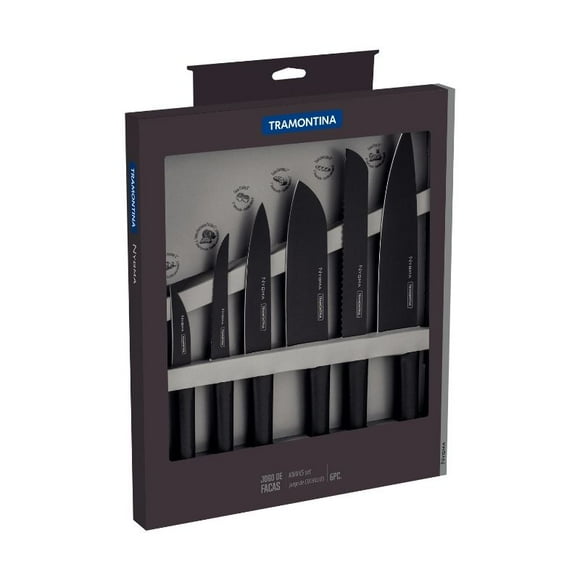 Juego de Cuchillos Tramontina 6 pzas Nygma Inox Negro 23699/081