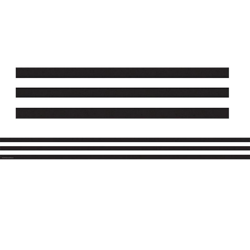 BLACK AND WHITE STRIPES STRAIGHT BORDER TRIM