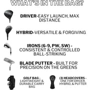 Vice Golf Mens Boost Complete Club Set 10 pc GRAPHITE with Golf Bag (Right Hand)
