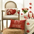 thumbnail image 3 of Be My Valentine Hugs and Kisses Gnomes Throw Pillow Covers, 12 x 20 Inch Red Wedding Cushion Case Decoration for Sofa Couch Set of 4, 3 of 6
