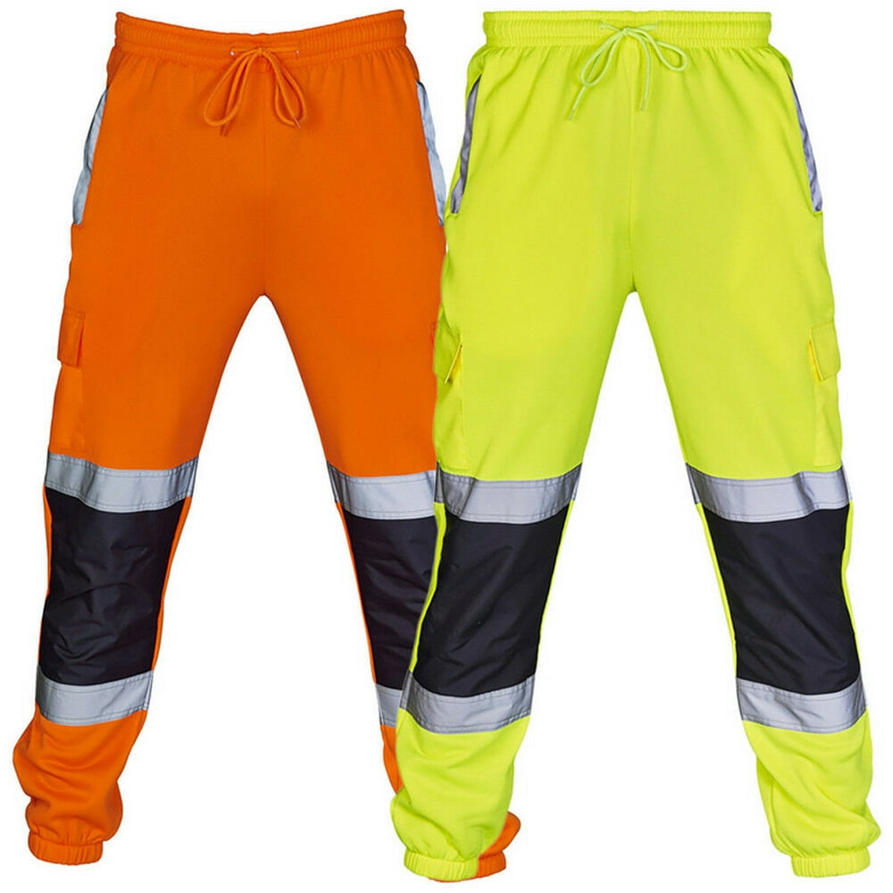 signal orange hi vis joggers